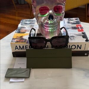 Longchamp Black Sunglasses with Olive Case